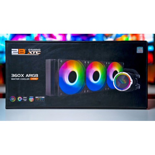 مبرد مائي للمعالج 2B 360X ARGB Ecstasy - نظام تبريد AIO ثلاثي المراوح إضاءة ARGB