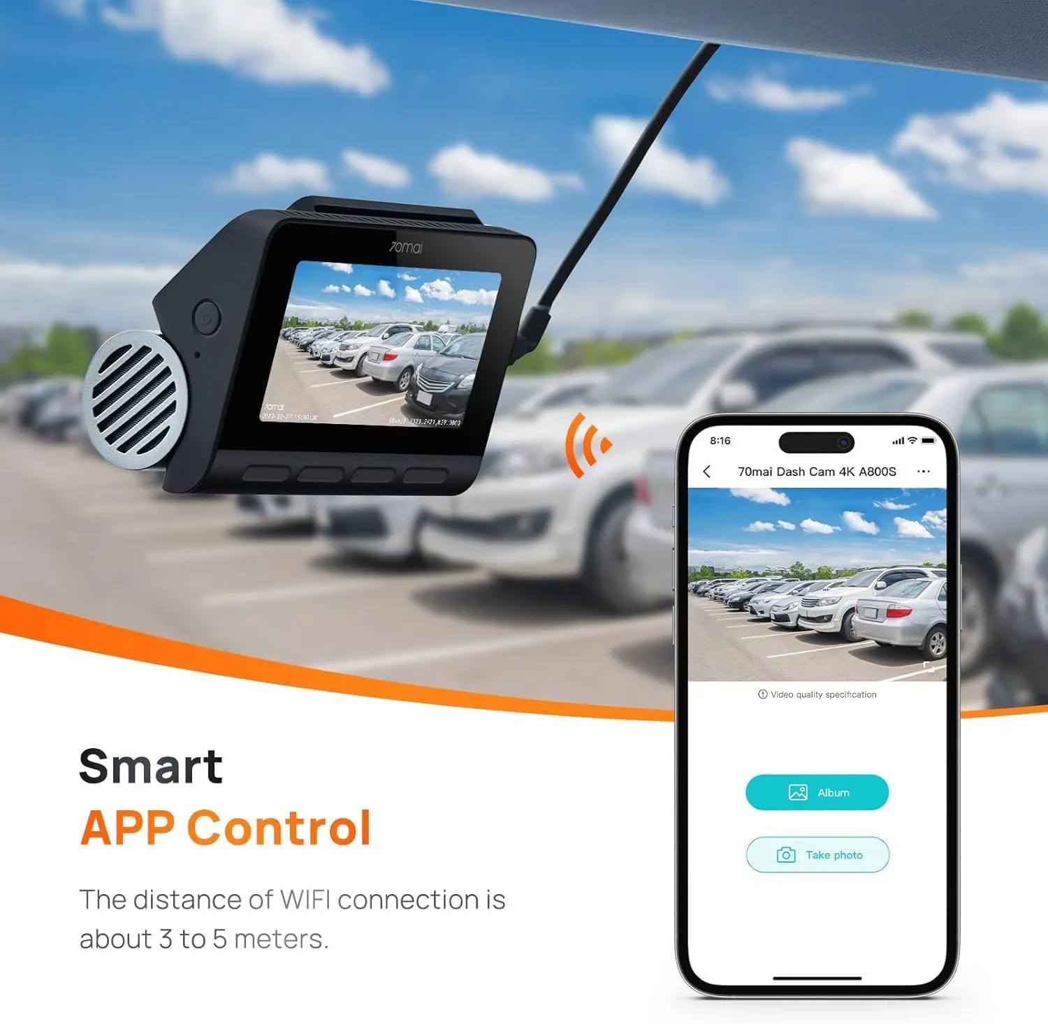 Front and rear dash cam for car insurance evidence and accident recording