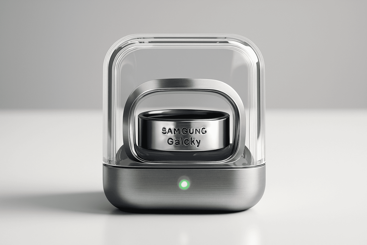 Transparent wireless charging case for Samsung Galaxy Ring battery